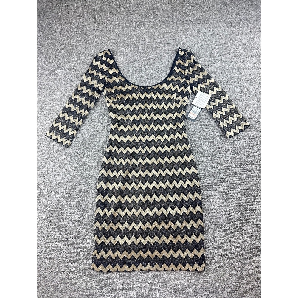 RACHEL Rachel Roy Dress Women 2 Multi Color Kira Half Zip Chevron Clubwear Party